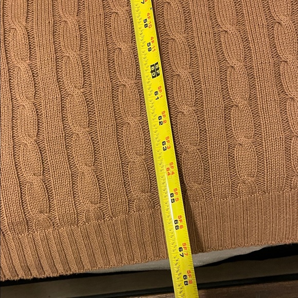 Polo Ralph Lauren Beige-Camel Cotton Knitted Blanket %100 cotton - Picture 7 of 8